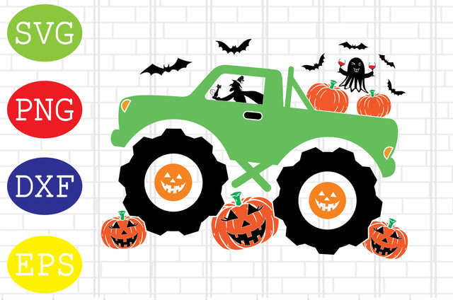 Pumpkin Truck (2) Svg, Halloween Monster Truck Svg, Spooky Svg, Cauldron Svg, Halloween Svg, Witch Svg, Ghost Svg, Png, Eps, Dxf Files SVG DigitalSvgFiles 