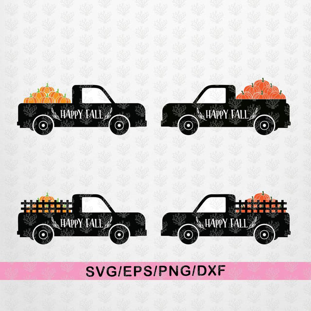 Pumpkin Truck – Happy Fall SVG EPS DXF PNG Cutting Files SVG CoralCutsSVG 