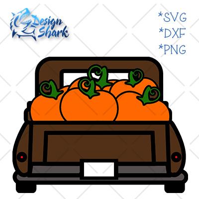 Pumpkin Truck SVG Design Shark 