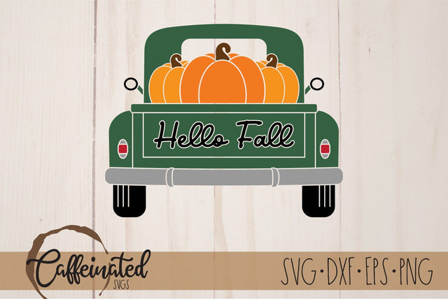 Pumpkin Truck SVG, Hello Fall svg SVG Caffeinated SVGs 