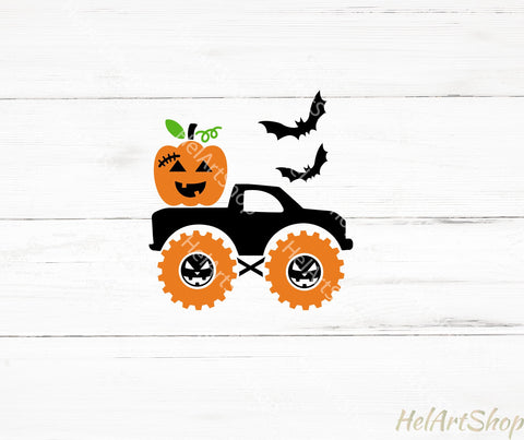 Pumpkin Truck Svg, Kids Halloween Svg, Monster Truck Svg SVG _HelArtShop_ 