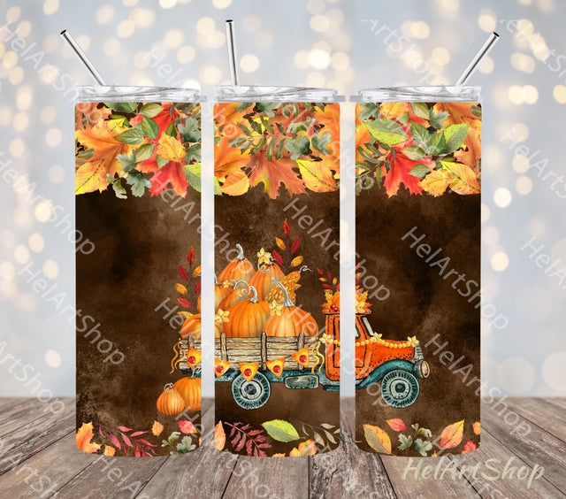 Pumpkin Truck Tumbler PNG | Fall SKINNY TUMBLER 20oz Png Sublimation _HelArtShop_ 