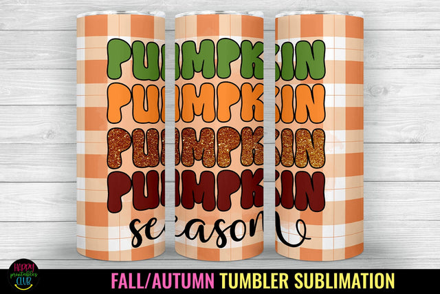 Pumpkin Tumbler Sublimation Wrap I Fall Tumbler Wrap PNG Sublimation Happy Printables Club 
