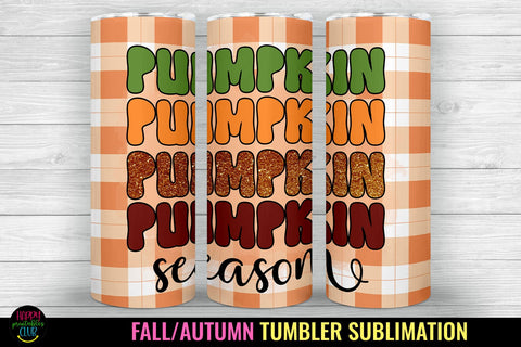 Pumpkin Tumbler Sublimation Wrap I Fall Tumbler Wrap PNG Sublimation Happy Printables Club 
