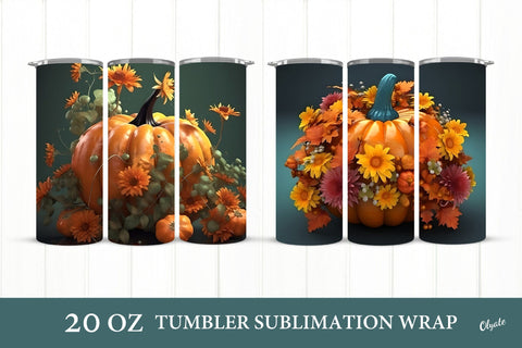 Pumpkin Tumbler Wrap. Halloween Tumbler Sublimation Sublimation Olga Terlyanskaya 