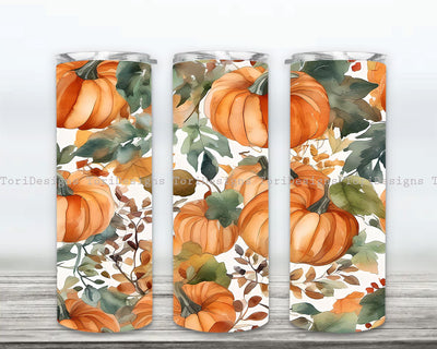 Pumpkin Tumbler Wrap, Pumpkin Tumbler Png, Fall Pumpkin Tumbler, Fall 20 oz Skinny Tumbler, Fall Tumbler Wrap, Autumn Tumbler Sublimation Design Sublimation ToriDesigns 