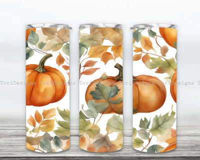 Pumpkin Tumbler Wrap, Pumpkin Tumbler Png, Fall Pumpkin Tumbler, Fall 20 oz Skinny Tumbler, Fall Tumbler Wrap, Autumn Tumbler Sublimation Design Sublimation ToriDesigns 