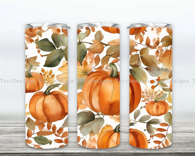 Pumpkin Tumbler Wrap, Pumpkin Tumbler Png, Fall Pumpkin Tumbler, Fall 20 oz Skinny Tumbler, Fall Tumbler Wrap, Autumn Tumbler Sublimation Design Sublimation ToriDesigns 
