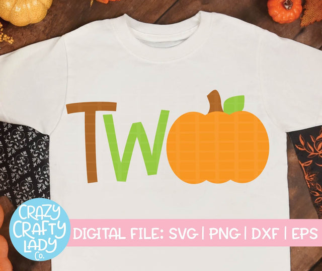 Pumpkin Two | Fall Birthday SVG Cut File SVG Crazy Crafty Lady Co. 