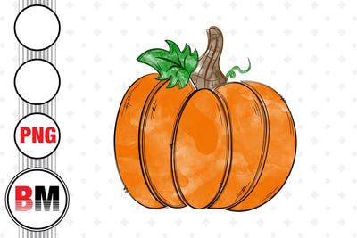 Pumpkin Watercolor PNG Files Sublimation BMDesign 