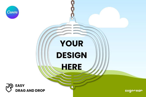 Pumpkin Wind Spinner Canva Mockup | Editable | Easy to use Mock Up Photo SvgOcean 