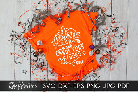 Pumpkin Wishes And Candy Corn Kisses SVG for Cricut Silhouette, Sublimation Design SVG Funny Halloween cutting file SVG RoseMartiniDesigns 