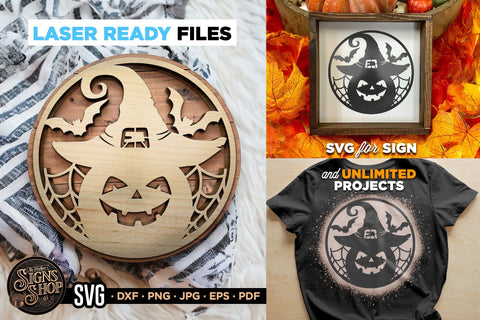 Pumpkin witch circle | Halloween SVG Sign SVG The Vintage Signs Shop 