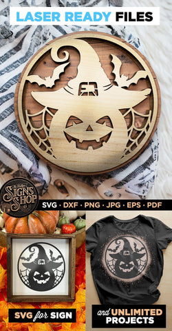Pumpkin witch circle | Halloween SVG Sign SVG The Vintage Signs Shop 