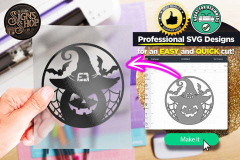 Pumpkin witch circle | Halloween SVG Sign SVG The Vintage Signs Shop 