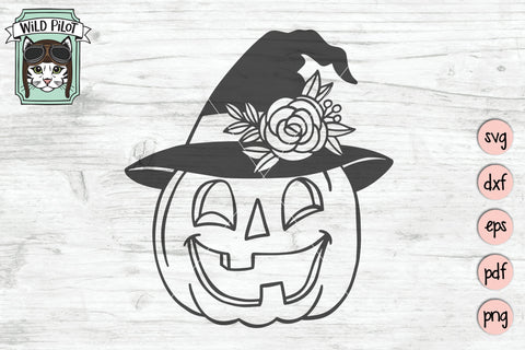 Pumpkin Witch Jack O Lantern Hat SVG Cut File SVG Wild Pilot 