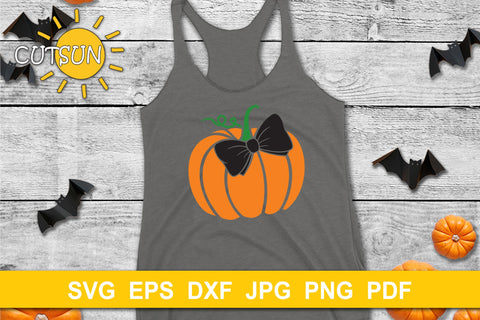 Pumpkin with a Bow SVG | Fall SVG SVG CutsunSVG 