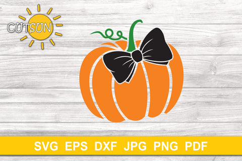 Pumpkin with a Bow SVG | Fall SVG SVG CutsunSVG 