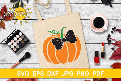 Pumpkin with a Bow SVG | Fall SVG SVG CutsunSVG 