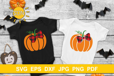 Pumpkin with a Plaid Bow SVG | Pumpkin SVG | Fall SVG SVG CutsunSVG 