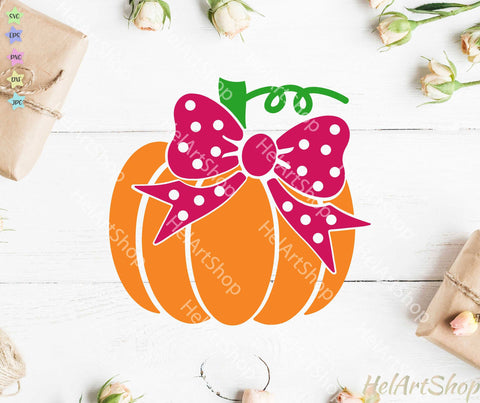 Pumpkin With Bow svg SVG _HelArtShop_ 