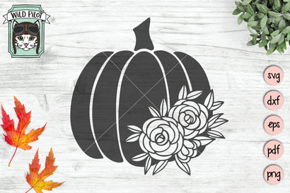 Pumpkin With Flowers SVG Cut File SVG Wild Pilot 