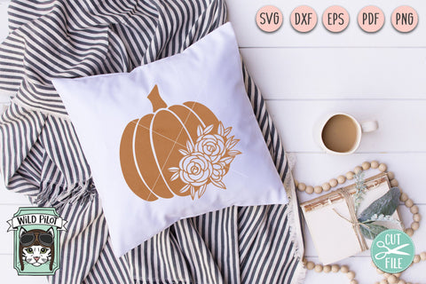 Pumpkin With Flowers SVG Cut File SVG Wild Pilot 