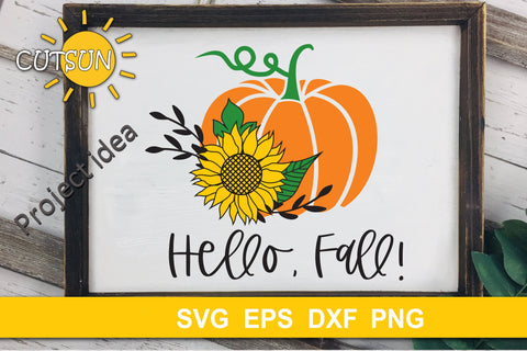 Pumpkin with Sunflower SVG | Floral pumpkin SVG Fall SVG SVG CutsunSVG 