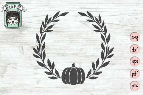 Pumpkin Wreath Monogram Frame SVG Cut File SVG Wild Pilot 