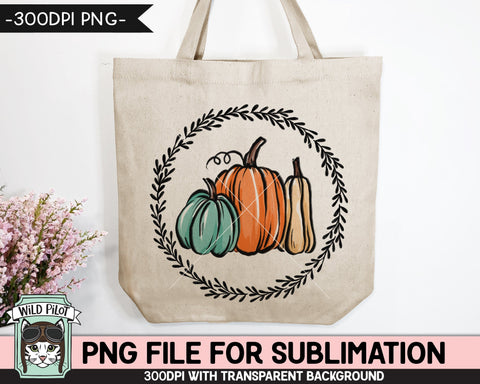 Pumpkin Wreath SUBLIMATION design PNG, Pumpkin png file, Pumpkin png download, Fall png, Autumn png, Halloween png, Thanksgiving png, Aqua Pumpkin png, Gourd png Sublimation Wild Pilot 
