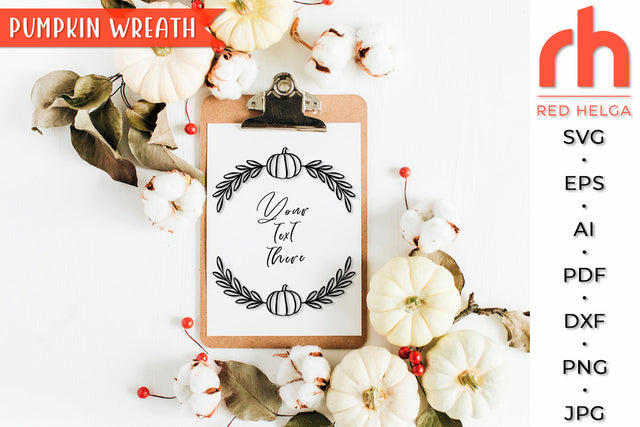 Pumpkin Wreath SVG - Thanksgiving Cut File SVG RedHelgaArt 