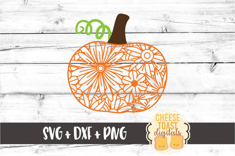 Pumpkin Zen Doodle Mandala - Fall SVG PNG DXF Cut Files SVG Cheese Toast Digitals 