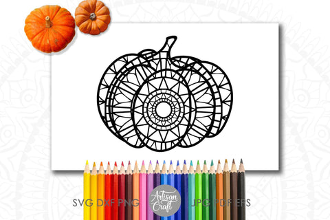 Pumpkin Zentangle SVG and PNG for sublimation SVG Artisan Craft SVG 