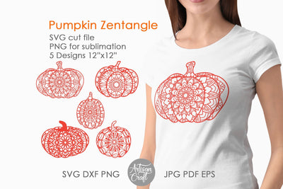 Pumpkin Zentangle SVG and PNG for sublimation SVG Artisan Craft SVG 