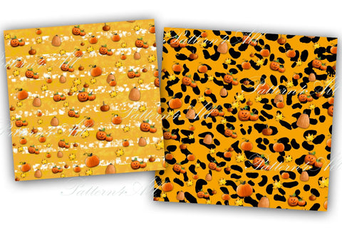 Pumpking Fall Digital Paper, Autumn Design, Fall Design, Pumpkin,Orange Background,Halloween,Thanksgiving,Fall Pumpkin Digital Paper Pack Graphic Digital Pattern ArtStudio 