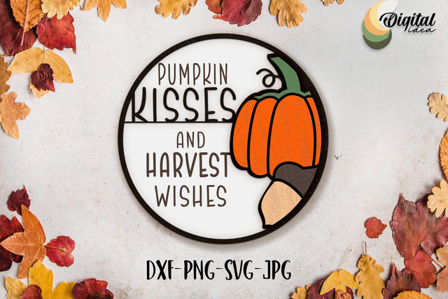 Pumpkin&Harvest | Inspiring Round Autumn Sign | WELCOME HALLOWEEN&FALL SVG Evgenyia Guschina 