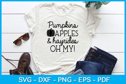 Pumpkins Apples & Hayrides Oh My Halloween SVG PNG PDF Cut File SVG Creativedesigntee 