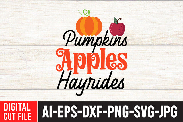 Pumpkins Apples Hayrides SVG Design SVG BlackCatsMedia 