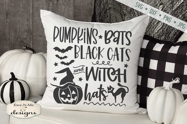 Pumpkins Bats Black Cats Witch Hats - Halloween SVG SVG Ewe-N-Me Designs 