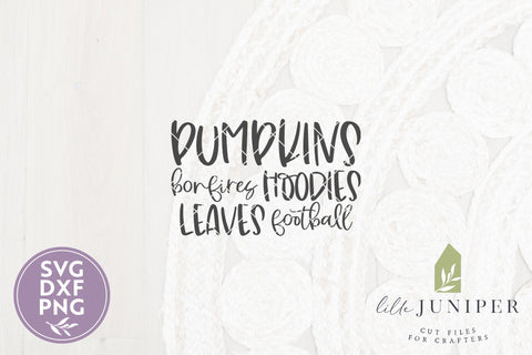 Pumpkins Bonfires Hoodies Leaves Football Doormat SVG Files SVG LilleJuniper 