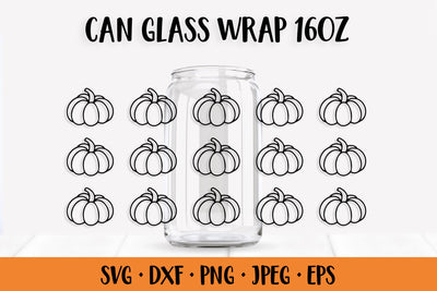 Pumpkins Can Glass Wrap. Thanksgiving Glass Can SVG SVG LaBelezoka 