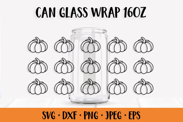 Pumpkins Can Glass Wrap. Thanksgiving Glass Can SVG SVG LaBelezoka 