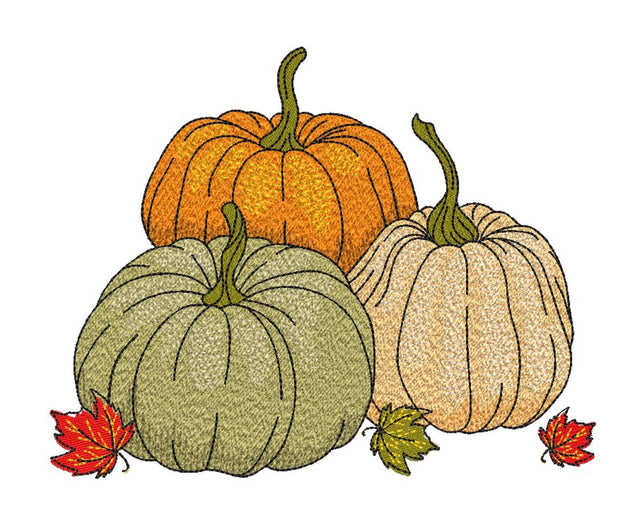 Pumpkins Embroidery Design, Autumn Embroidery File, Thanksgiving Embroidery, 3 sizes, Instant Download Embroidery/Applique DESIGNS Nino Nadaraia 