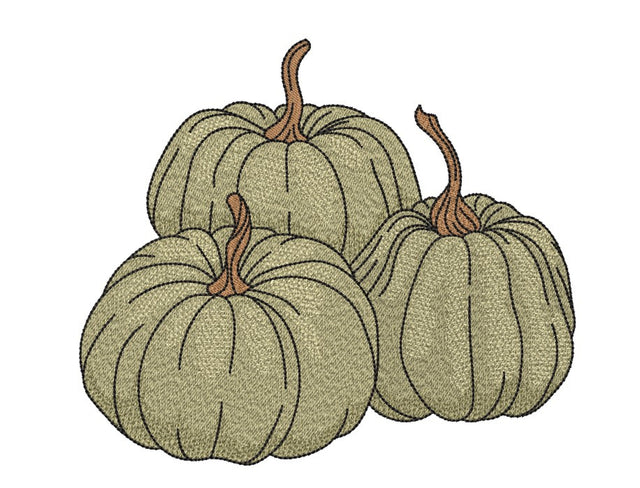Pumpkins Embroidery Design, Autumn Embroidery File, Thanksgiving Embroidery Design, 3 sizes, Instant Download Embroidery/Applique DESIGNS Nino Nadaraia 