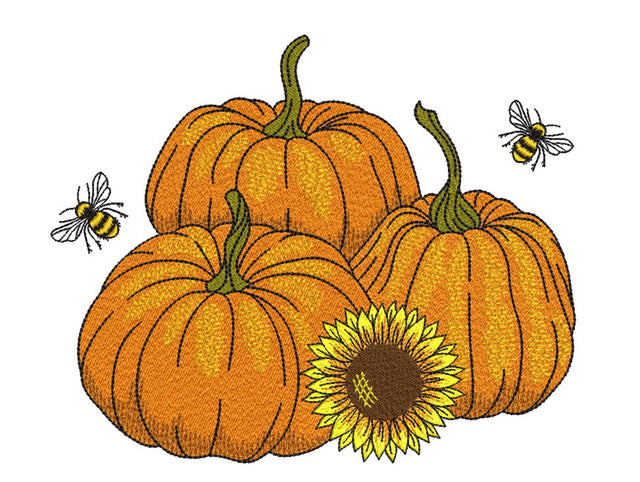 Pumpkins Embroidery Design, Fall Embroidery File, 3 sizes, Instant Download Embroidery/Applique DESIGNS Nino Nadaraia 