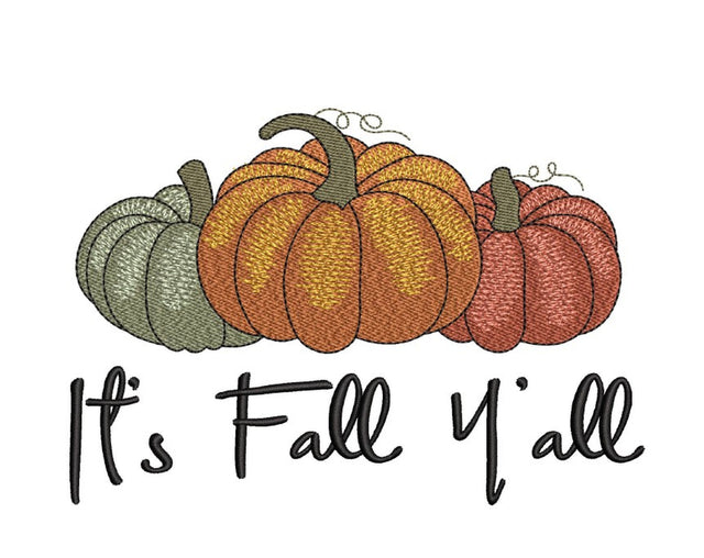 Pumpkins Embroidery Design, It's Fall Y'all Embroidery File, Autumn Embroidery Design, Thanksgiving Embroidery, 3 sizes, Instant Download Embroidery/Applique DESIGNS Nino Nadaraia 