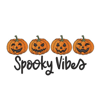 Pumpkins Embroidery Design, Spooky Vibes Embroidery File, Halloween Embroidery, 4 sizes, Instant Download Embroidery/Applique DESIGNS Nino Nadaraia 