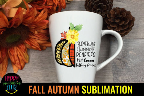 Pumpkins Flannels Bonfires - Fall Autumn Sublimation PNG Sublimation Happy Printables Club 