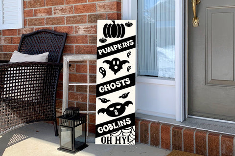 Pumpkins Ghosts & Goblins Oh My - Porch Sign SVG SVG CraftLabSVG 