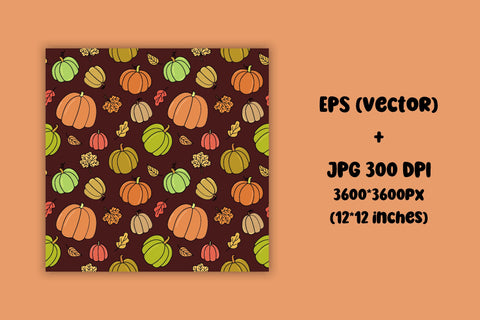 Pumpkins Patterns | Vector Doodles | JPG Digital Papers Pack Digital Pattern AnnaViolet_store 